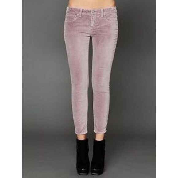 Free People Pants - Free People Velvet Pink Skinny Pant -- Size 28